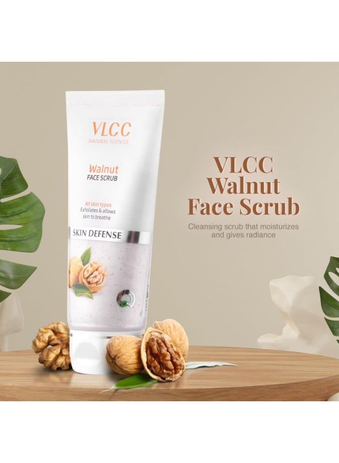 VLCC Walnut Face Scrub - 80g * 2 - (Pack of 2) | Moisturizing Scrub For Mild Exfoliation | Helps Reduce Skin Damage | Soothing, Calming and Brightening Scrub | Tanning Protection Against Sun Damage. - Image 2